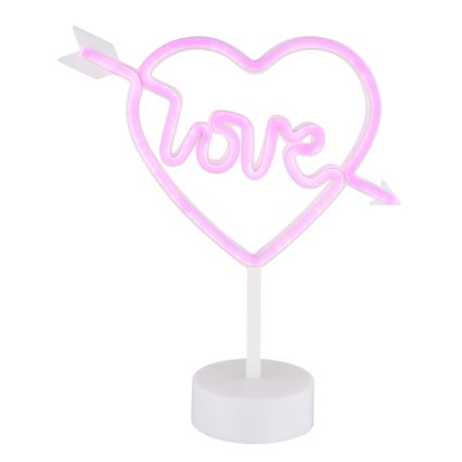 Globo - LED Neonová stolní dekorace LED/2W/3xAA srdce
