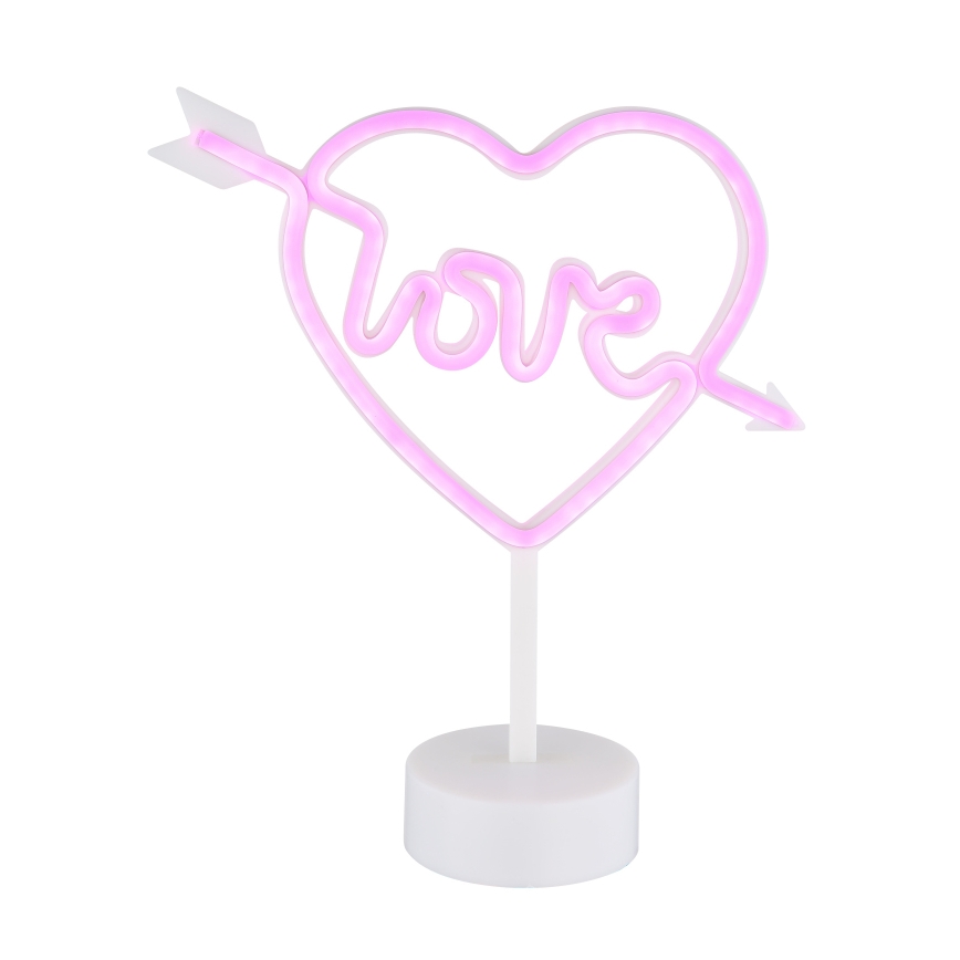 Globo - LED Neonová stolní dekorace LED/2W/3xAA srdce