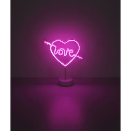 Globo - LED Neonová stolní dekorace LED/2W/3xAA srdce