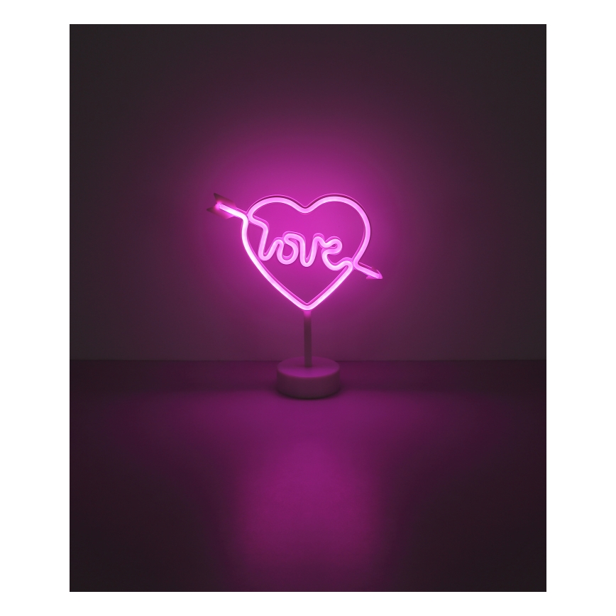 Globo - LED Neonová stolní dekorace LED/2W/3xAA srdce
