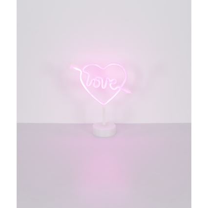 Globo - LED Neonová stolní dekorace LED/2W/3xAA srdce