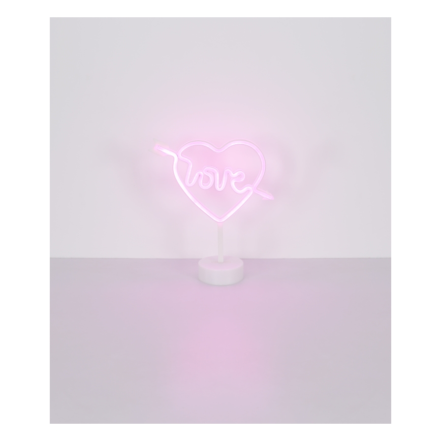 Globo - LED Neonová stolní dekorace LED/2W/3xAA srdce