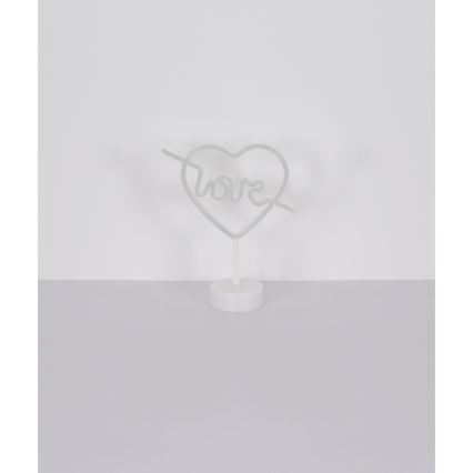 Globo - LED Neonová stolní dekorace LED/2W/3xAA srdce