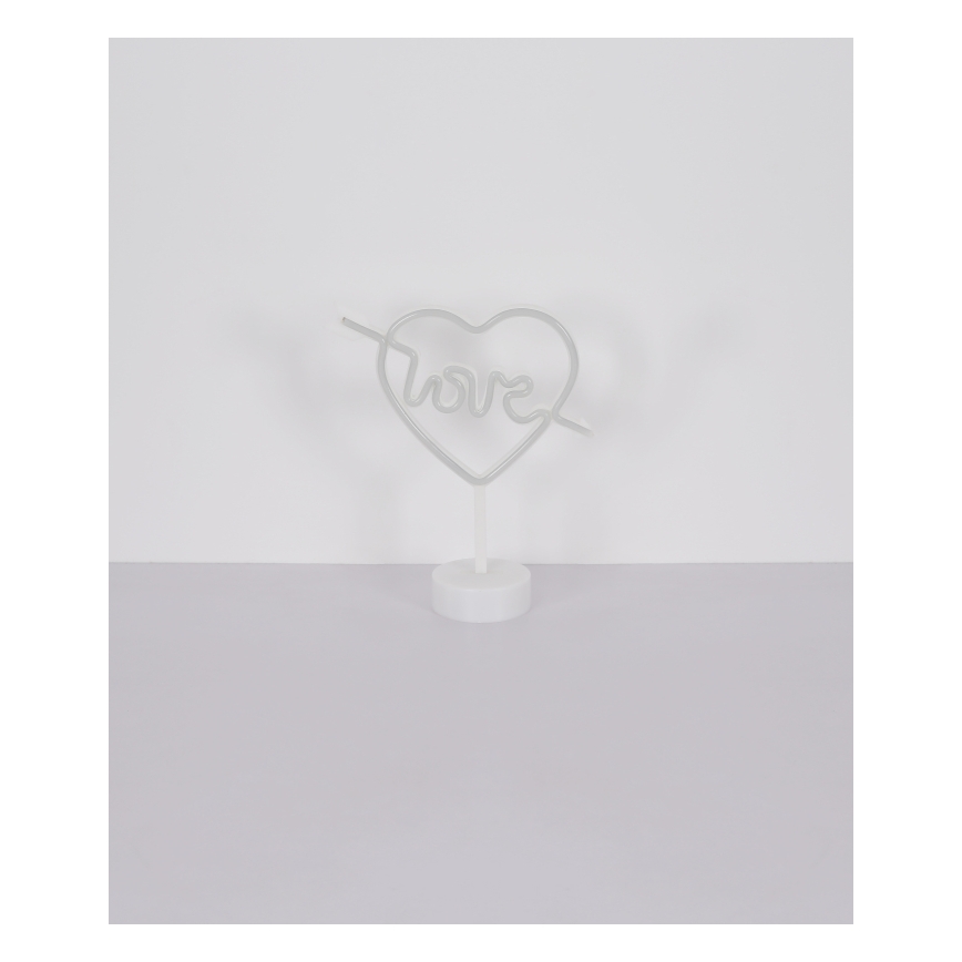 Globo - LED Neonová stolní dekorace LED/2W/3xAA srdce