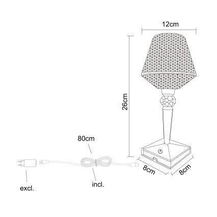 Globo - LED Stmívatelná dotyková stolní lampa LED/1W/5V 2700/4000/6500K 800 mAh