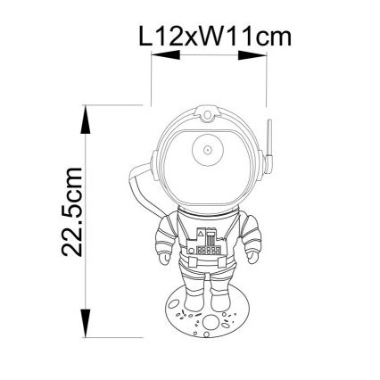 Globo - LED RGB Stolní lampa LED/4,5W/5V kosmonaut stříbrná