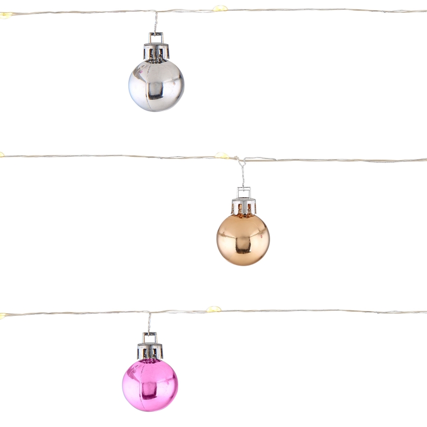 Globo - LED  řetěz 20xLED/2xAA 2,2m teplá bílá