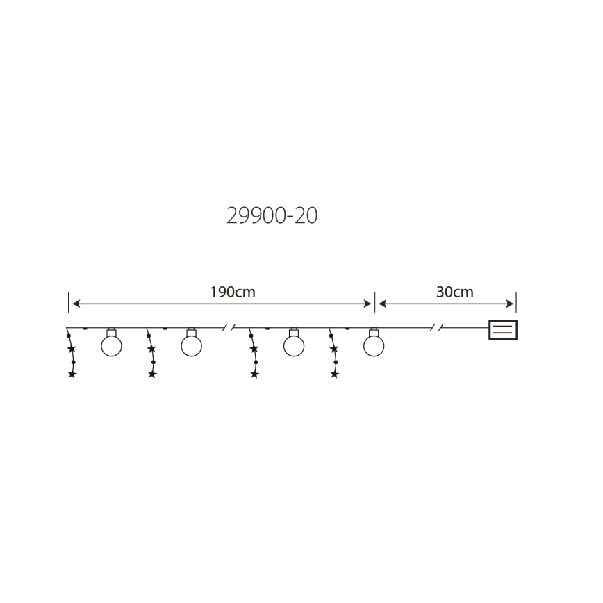 Globo 29900-20 - LED Dekorační řetěz 20xLED/0,03W/2xAA