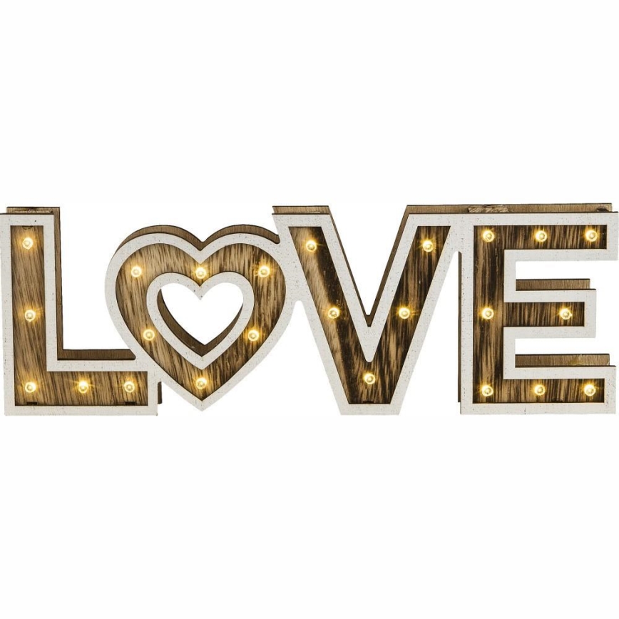 Globo 29976 - LED stolní lampa LOVE 24xLED/0,06W/3xAA dřevo