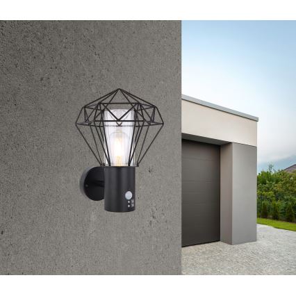 Globo - Venkovní nástěnné svítidlo se senzorem 1xE27/15W/230V IP44