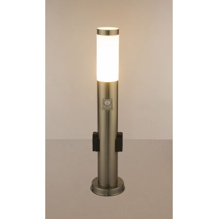 Globo - LED Venkovní lampa se senzorem a 2 zásuvkami LED/9W/230V 60 cm SCHUKO IP44