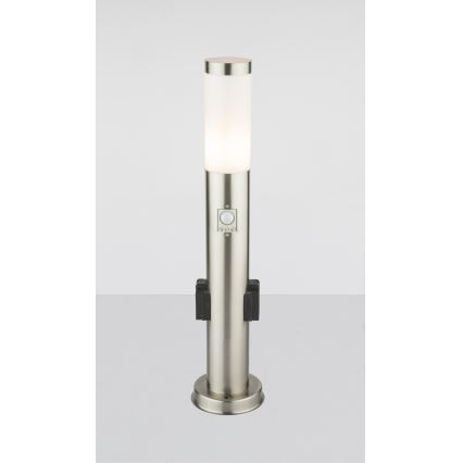 Globo - LED Venkovní lampa se senzorem a 2 zásuvkami LED/9W/230V 60 cm SCHUKO IP44