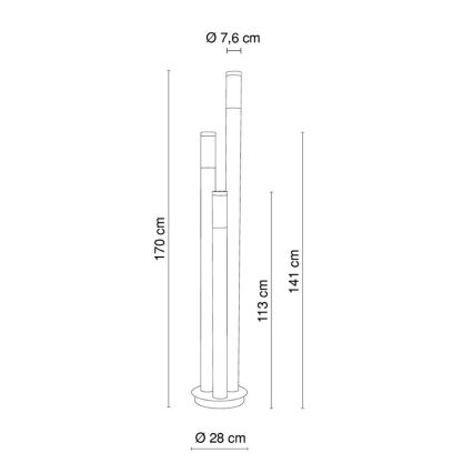 Globo - Venkovní lampa 3xE27/60W/230V 170 cm IP44