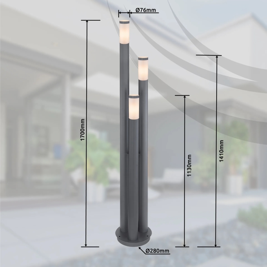 Globo - Venkovní lampa 3xE27/23W/230V IP44