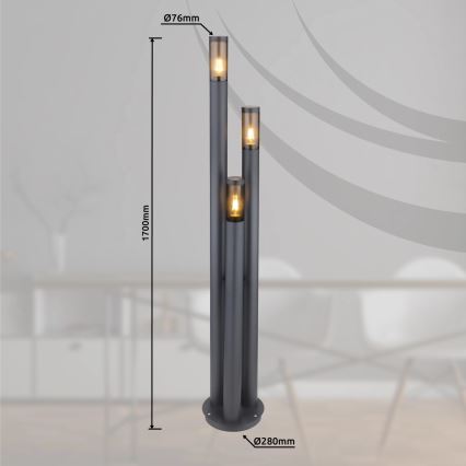 Globo - Venkovní lampa 3xE27/23W/230V IP44