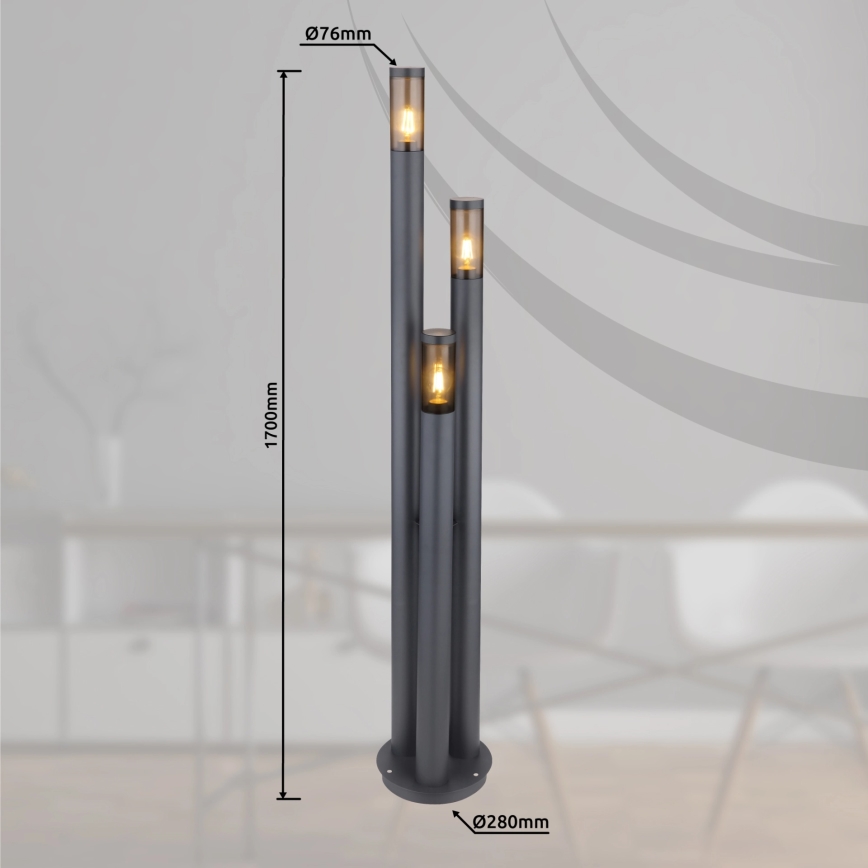 Globo - Venkovní lampa 3xE27/23W/230V IP44