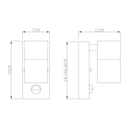 Globo - LED venkovní svítidlo senzorové 1xGU10/5W/230V IP44