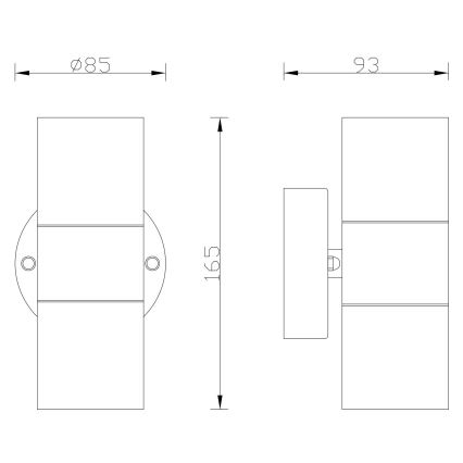 Globo - Venkovní nástěnné svítidlo 2xGU10/35W/230V IP44