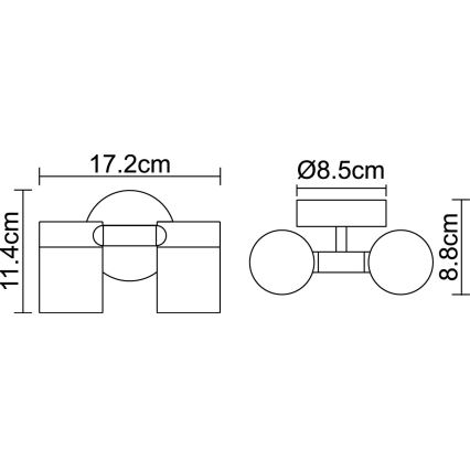 Globo - LED Venkovní nástěnné svítidlo 2xGU10/5W/230V IP44