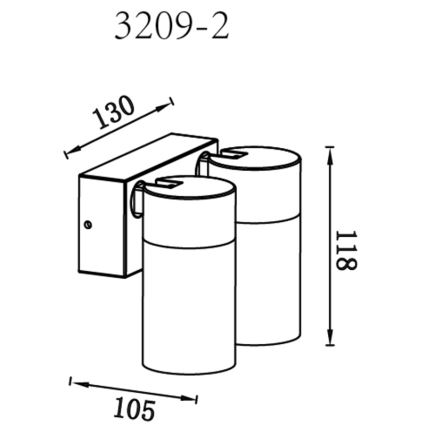 Globo - Nástěnné bodové svítidlo 2xGU10/35W/230V
