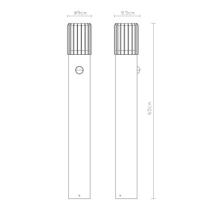 Globo - Venkovní lampa se senzorem 1xE27/15W/230V IP54 65 cm