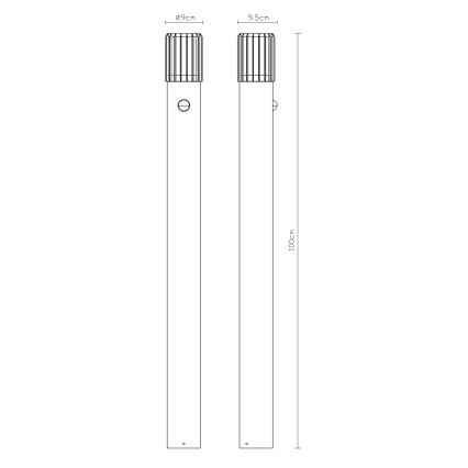 Globo - Venkovní lampa se senzorem 1xE27/15W/230V IP54 100 cm