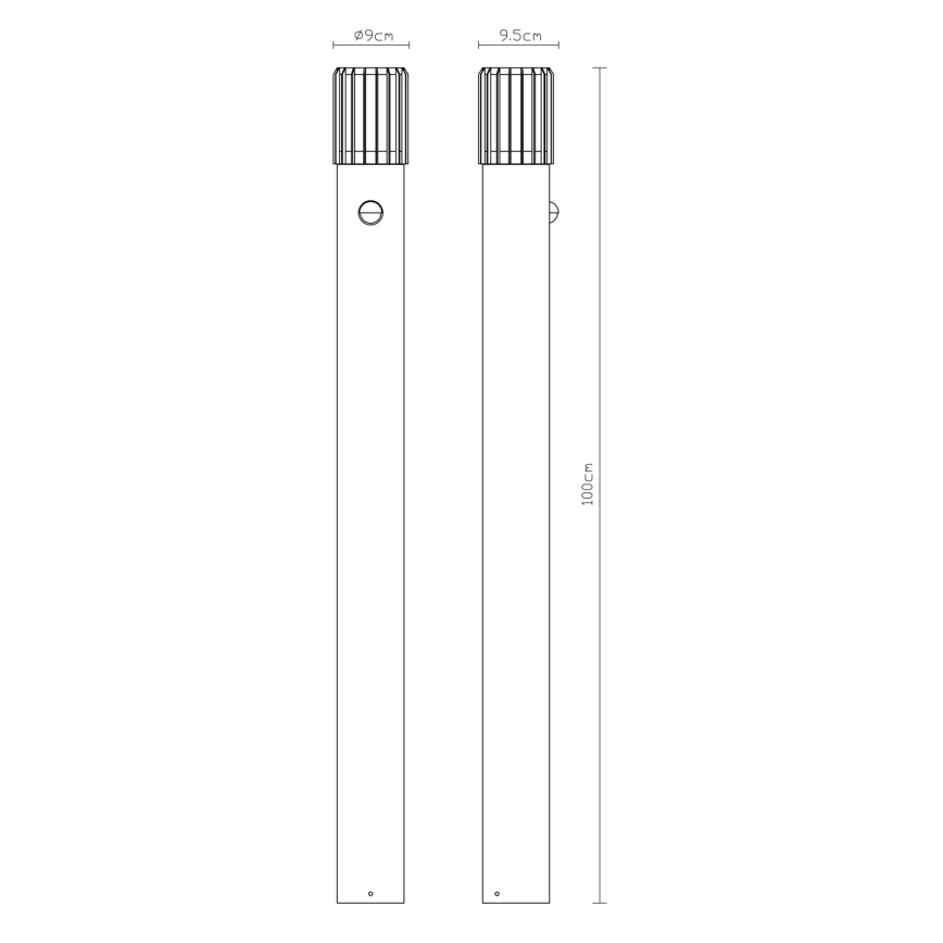 Globo - Venkovní lampa se senzorem 1xE27/15W/230V IP54 100 cm