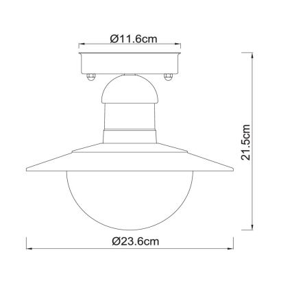 Globo - Venkovní stropní svítidlo 1xE27/15W/230V IP44 rez