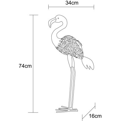 Globo - LED Solární svítidlo LED/3V IP44 300 mAh plameňák