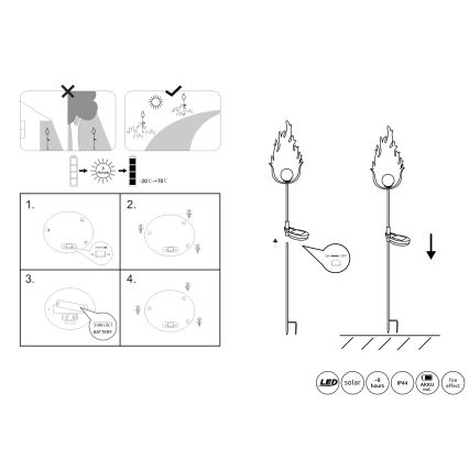 Globo - LED Solární svítidlo LED/0,04W/3V IP44