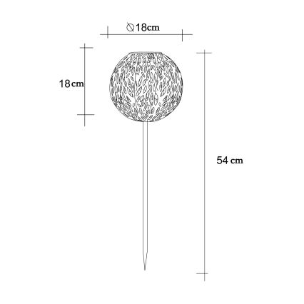 Globo - Solární svítidlo LED/0,06W/1,2V rez IP44 180x540 mm