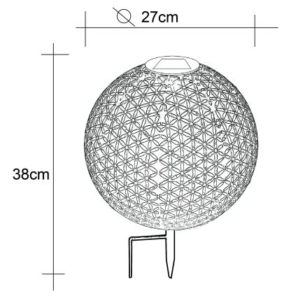 Globo - Solární svítidlo LED/0,06W/1,2V stříbrná IP44 270x380 mm