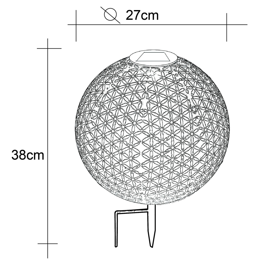 Globo - Solární svítidlo LED/0,06W/1,2V stříbrná IP44 270x380 mm