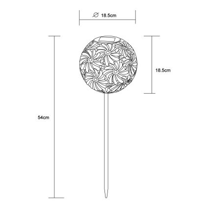 Globo - LED Solární svítidlo LED/0,06W/1,2V stříbrná IP44 185x540 mm