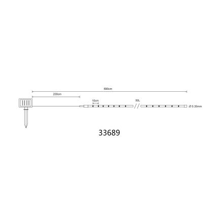 Globo - LED Solární řetěz LED/1,2V IP44 4,9 m 600 mAh