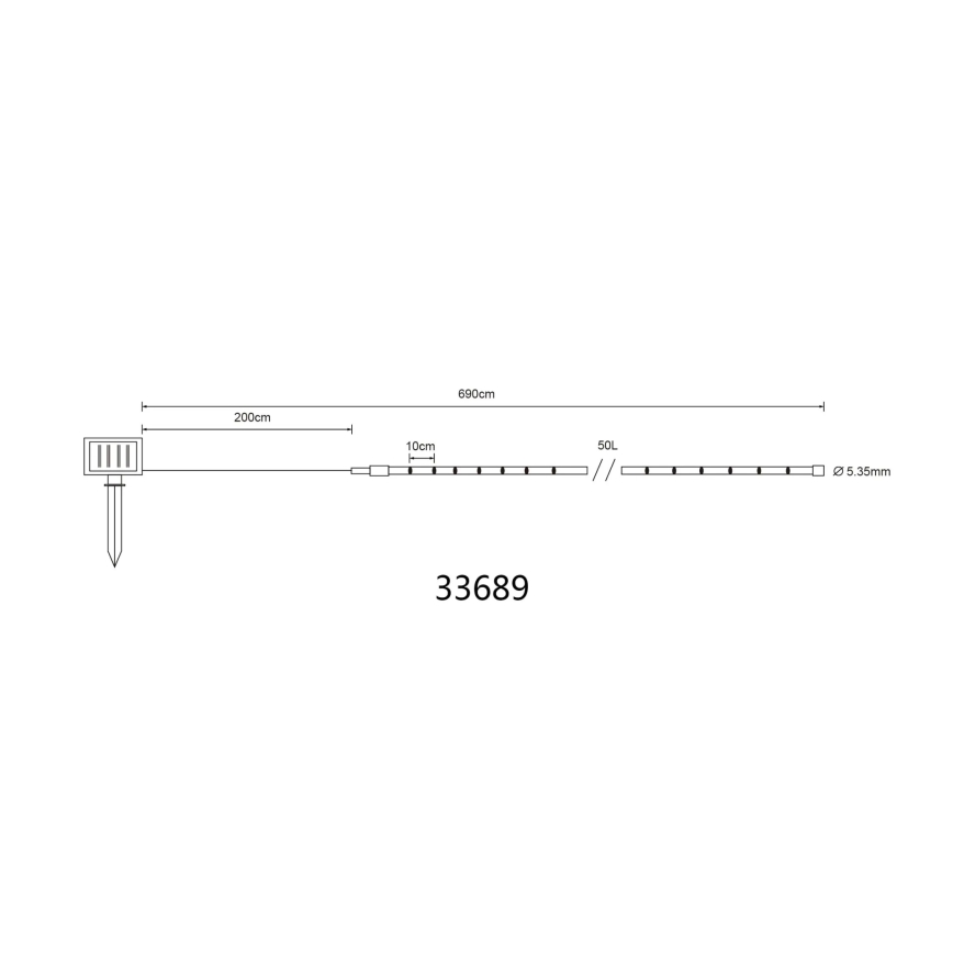 Globo - LED Solární řetěz LED/1,2V IP44 4,9 m 600 mAh