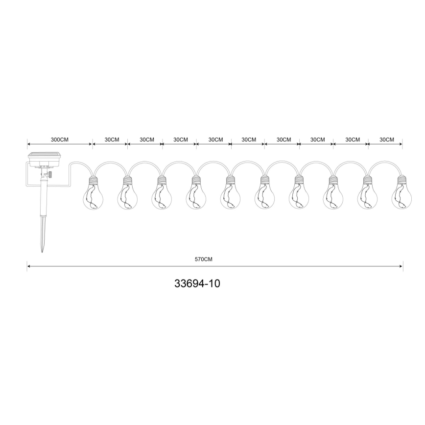 Globo - LED Solární dekorační řetěz 50xLED/0,06W/3,2V 570 cm IP44