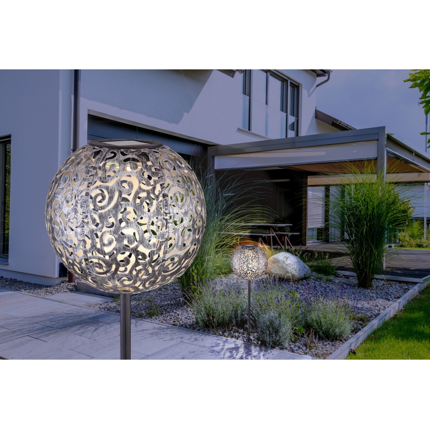 Globo - LED Solární svítidlo LED/0,06W/1,2V stříbrná IP44 185x540 mm