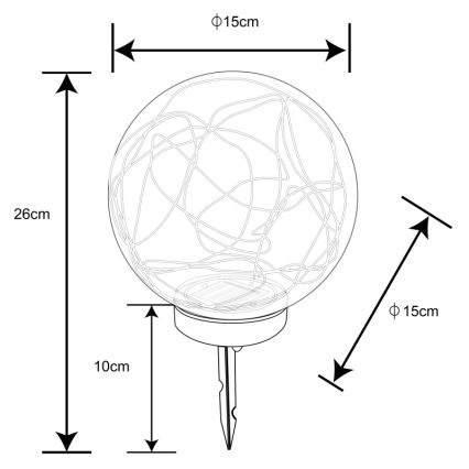 Globo - LED Solární svítidlo 20xLED/0,06W/1,2V pr. 15 cm IP44 600 mAh