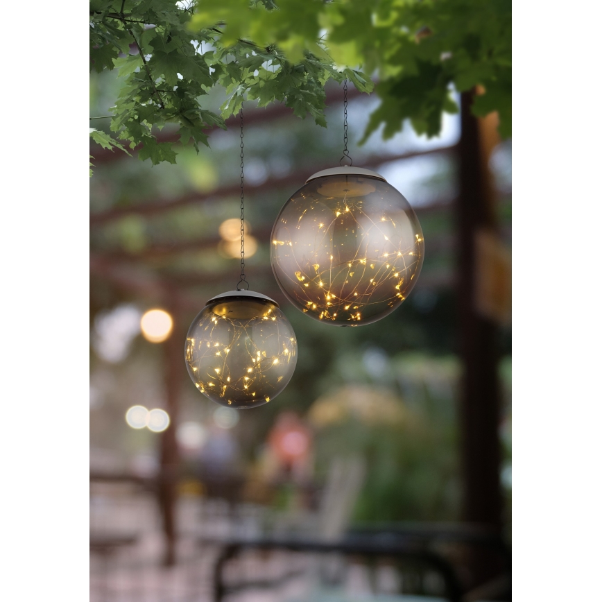 Globo - LED Solární lustr na řetězu 20xLED/0,06W/1,2V pr. 15 cm IP44 600 mAh