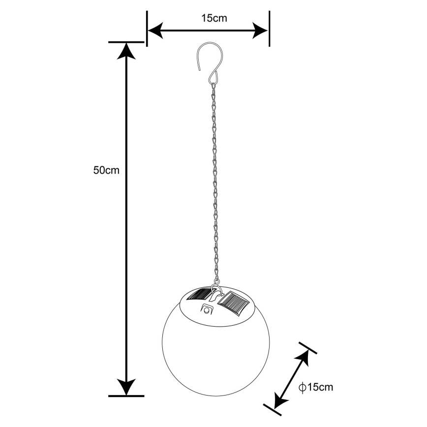 Globo - LED Solární lustr na řetězu 20xLED/0,06W/1,2V pr. 15 cm IP44 600 mAh