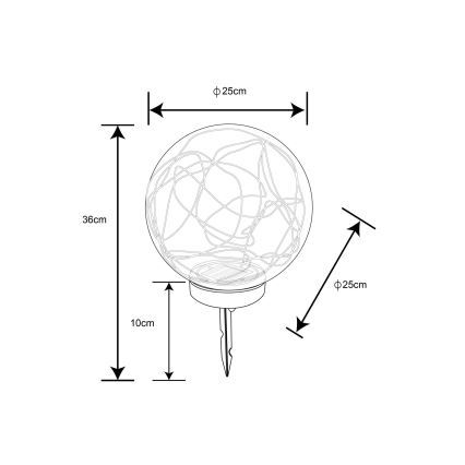 Globo - Solární svítidlo 40xLED/0,06W/1,2V pr. 25 cm IP44