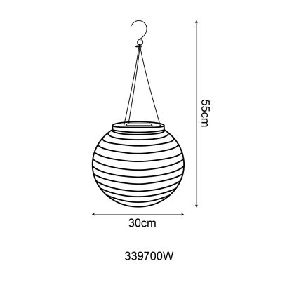 Globo - LED Závěsné solární svítidlo LED/0,5W/3V IP44 bílá 300 mAh