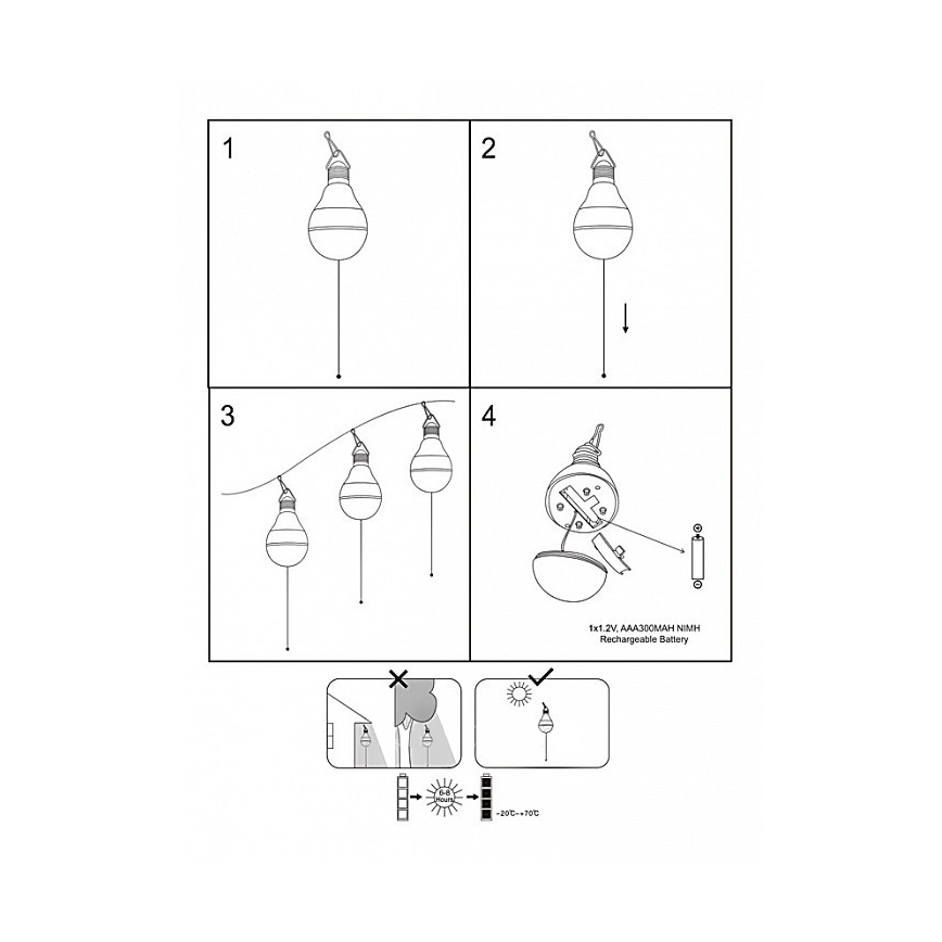 Globo - LED Solární osvětlení LED/0,06W/3,2V IP44