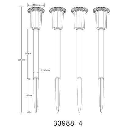 Globo - SADA 4x LED Solární svítidlo LED/0,06W/1,2V IP44 100 mAh