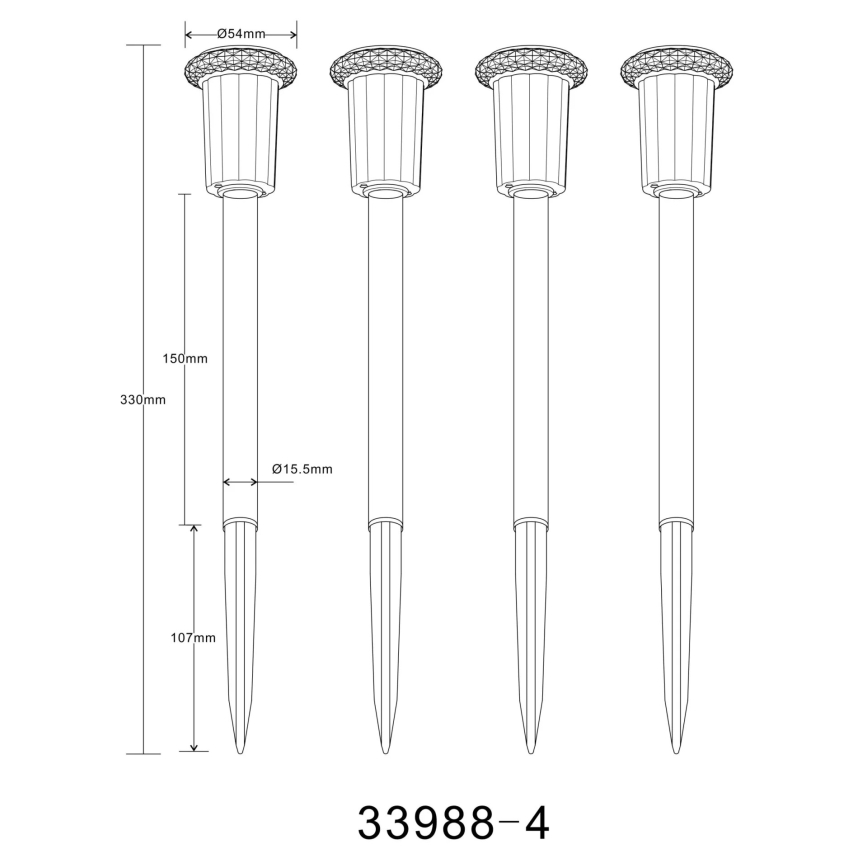 Globo - SADA 4x LED Solární svítidlo LED/0,06W/1,2V IP44 100 mAh