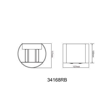 Globo - LED Venkovní nástěnné svítidlo 2xLED/3W/230V IP44 černá