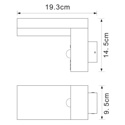 Globo - LED Venkovní nástěnné svítidlo se senzorem LED/9,5W/230V IP44