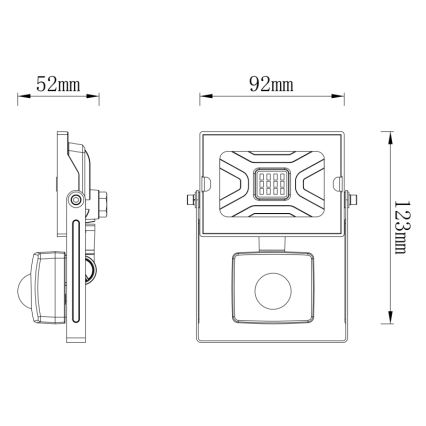 Globo - LED Reflektor se senzorem LED/10W/230V IP44