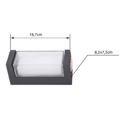 Globo - LED Venkovní nástěnné svítidlo LED/12W/230V 3000K IP54 antracit